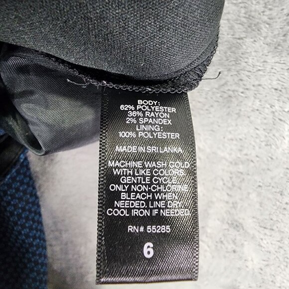 Womens Express Columnist Stretch Pants Blue Geometric Print Polyester Blend 6 - Picture 4 of 10